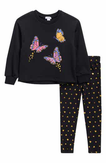 Flapdoodles Kids' Butterfly Pullover & Leggings Set