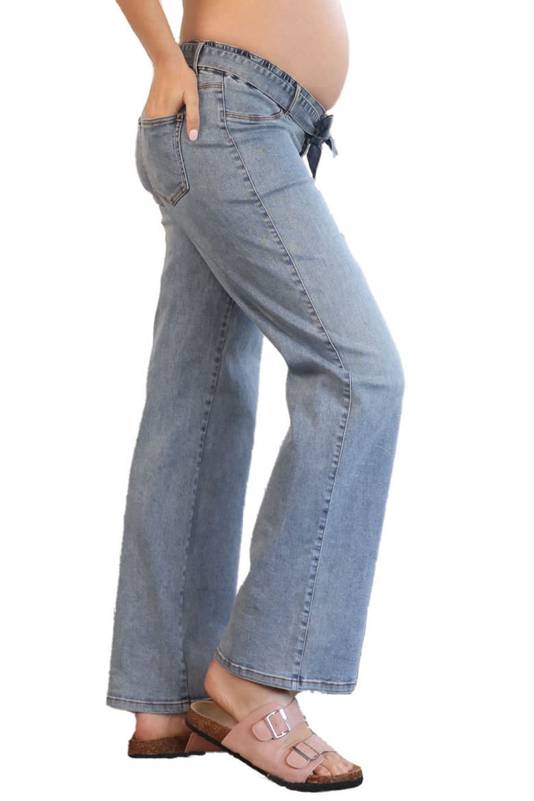 Maternity Wide Leg Jeans, Alternate, color, WASH BLUE