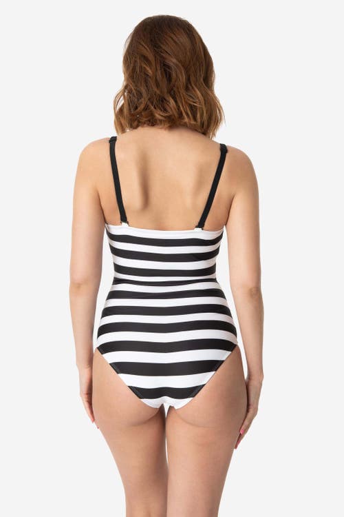 UNIQUE VINTAGE UNIQUE VINTAGE CHEVRON STRIPE ONE PIECE BATHING SUIT