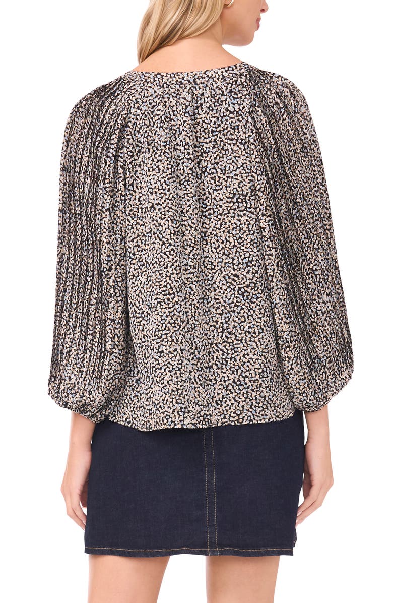 Vince Camuto Abstract Print Button-Up Shirt, Alternate, color, Rich Black