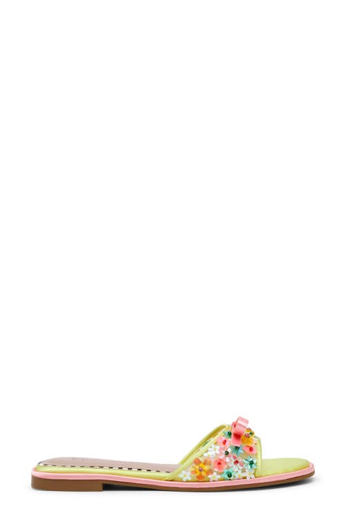 Betsey Johnson Teasse Slide Sandal In Lime Multi