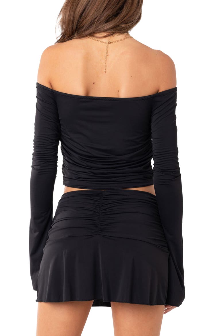Corey Off-the-Shoulder Long Sleeve Top, Alternate, color, BLACK