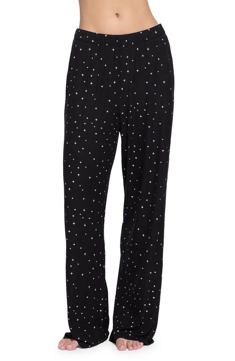 SKIMS Star Print Rib Pajama Pants, Main, color, 
