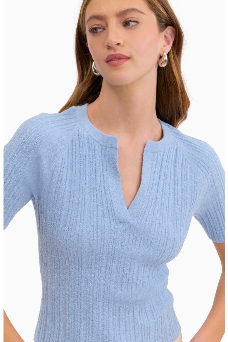Boucle Knit Sweater, Alternate, color, Azure