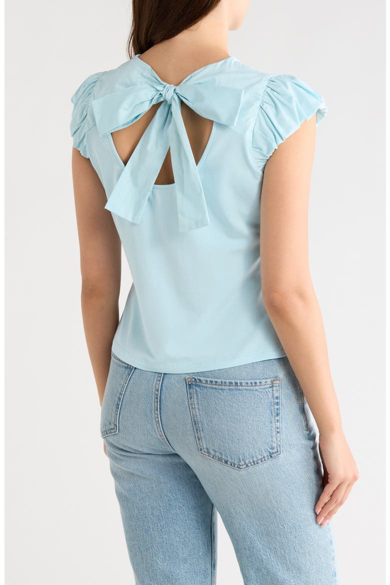 Ruffle Cap Sleeve T-Shirt, Alternate, color, PALE BLUE