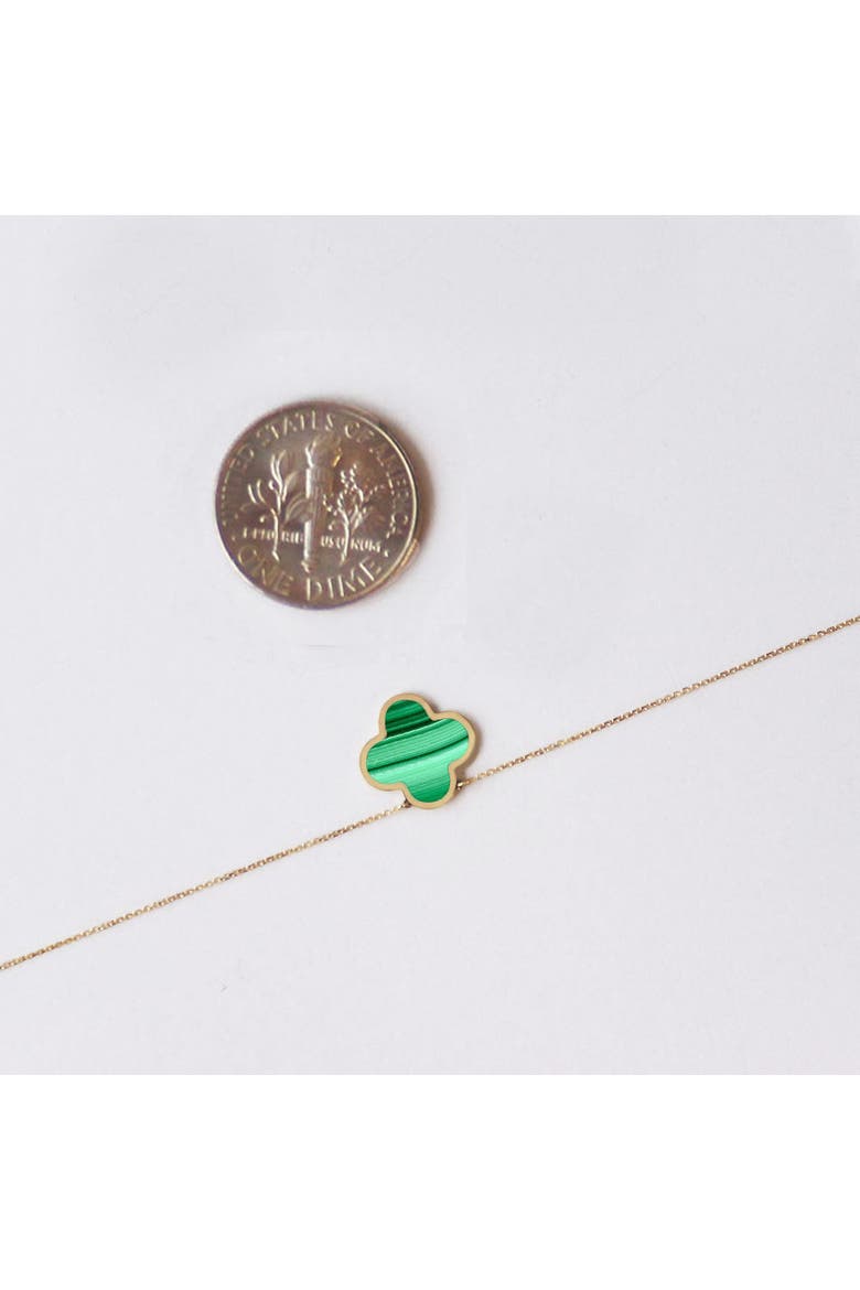 Small Malachite Single Clover Necklace, Alternate, color, Malachite