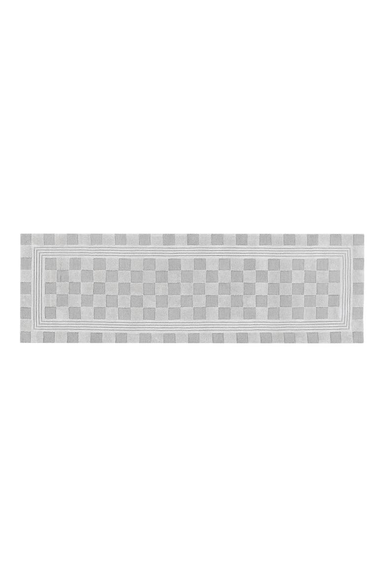 Light Grey Tonal Check Runner, Main, color, GREY