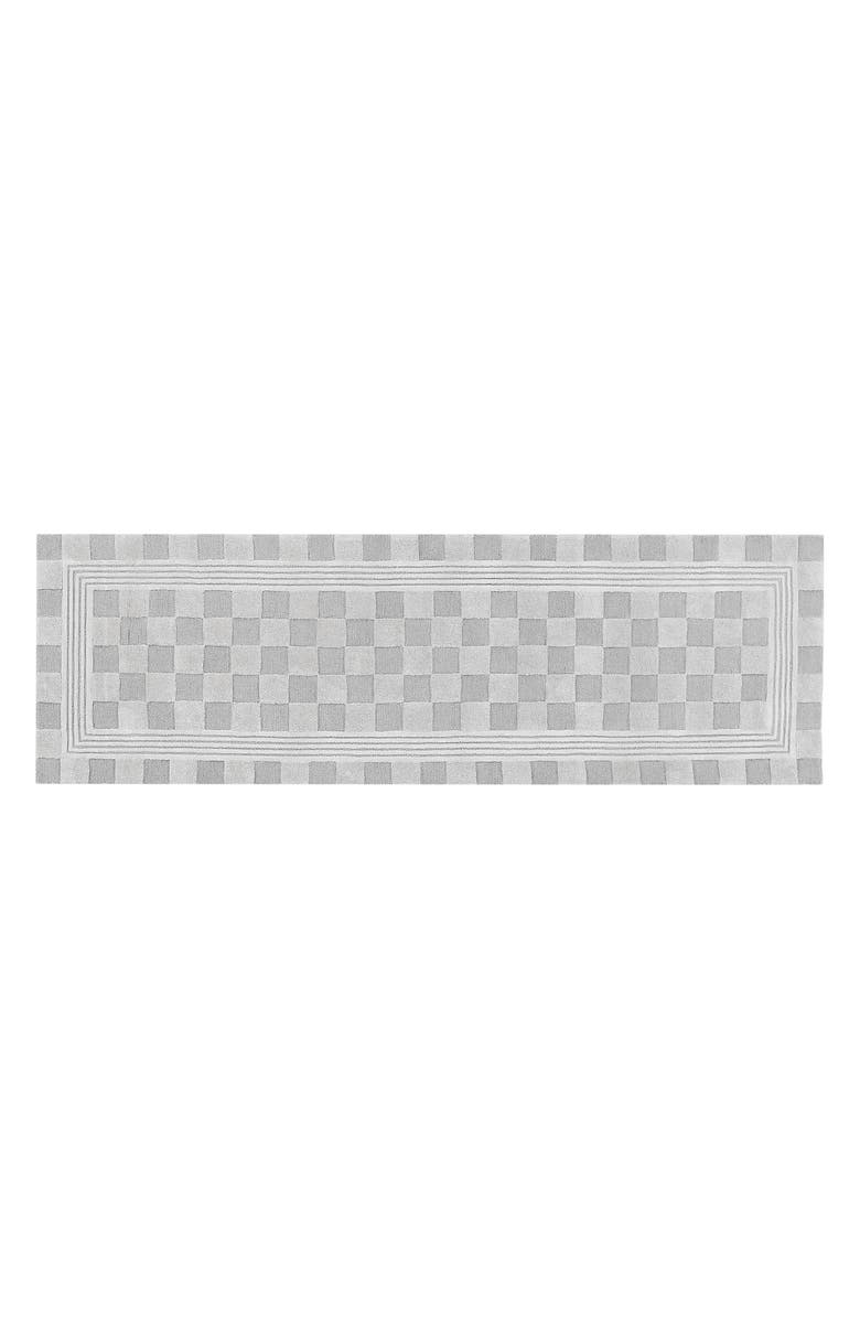 MACKENZIE CHILDS Light Grey Tonal Check Runner, Main, color, Grey