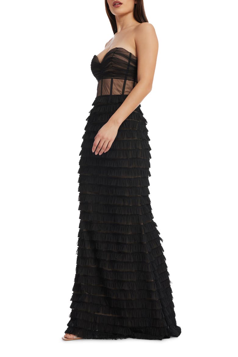 Grace Strapless Illusion Bodice Mermaid Gown, Alternate, color, BLACK NUDE