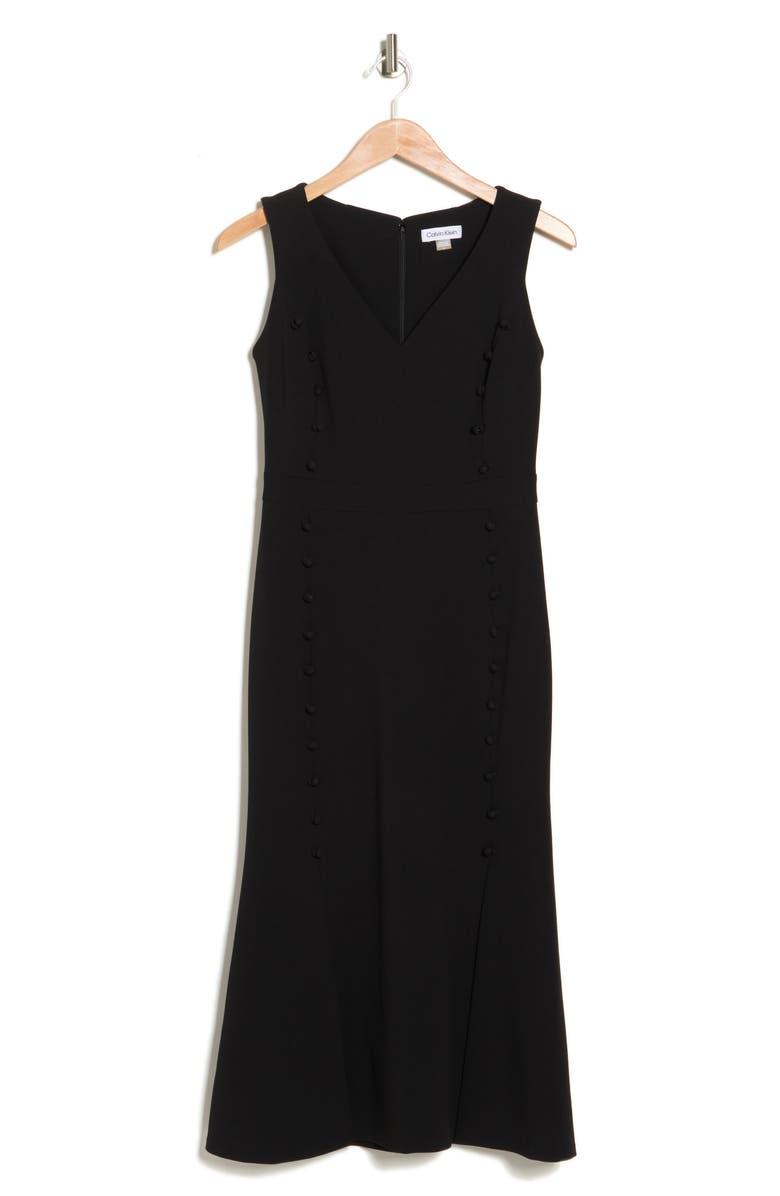 Calvin Klein Sleeveless Button Accent Midi Dress, Alternate, color, 