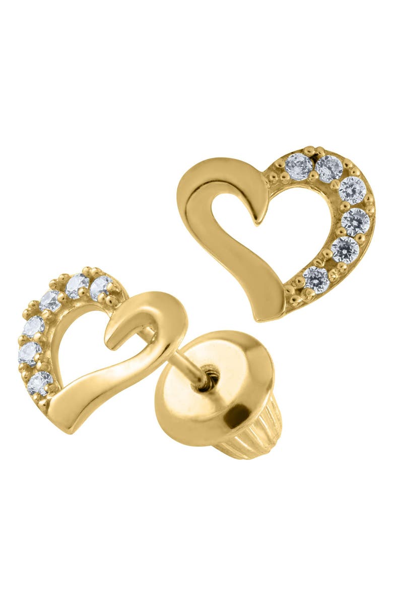 Mignonette 14k Gold Heart Earrings, Alternate, color,