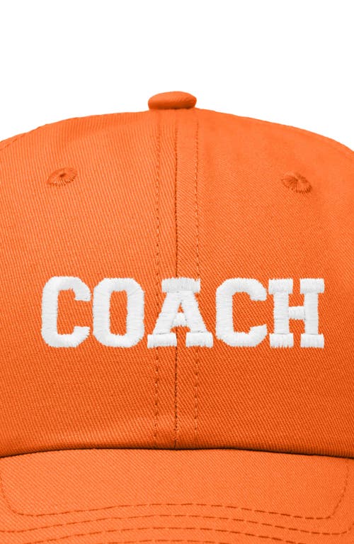 Dalix Coach Embroidered Sports Dad Cap In Orange