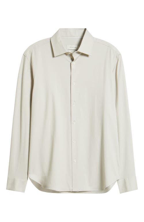 Bugatchi Jimmy Ooohcotton® Herringbone Button-up Shirt In Almond