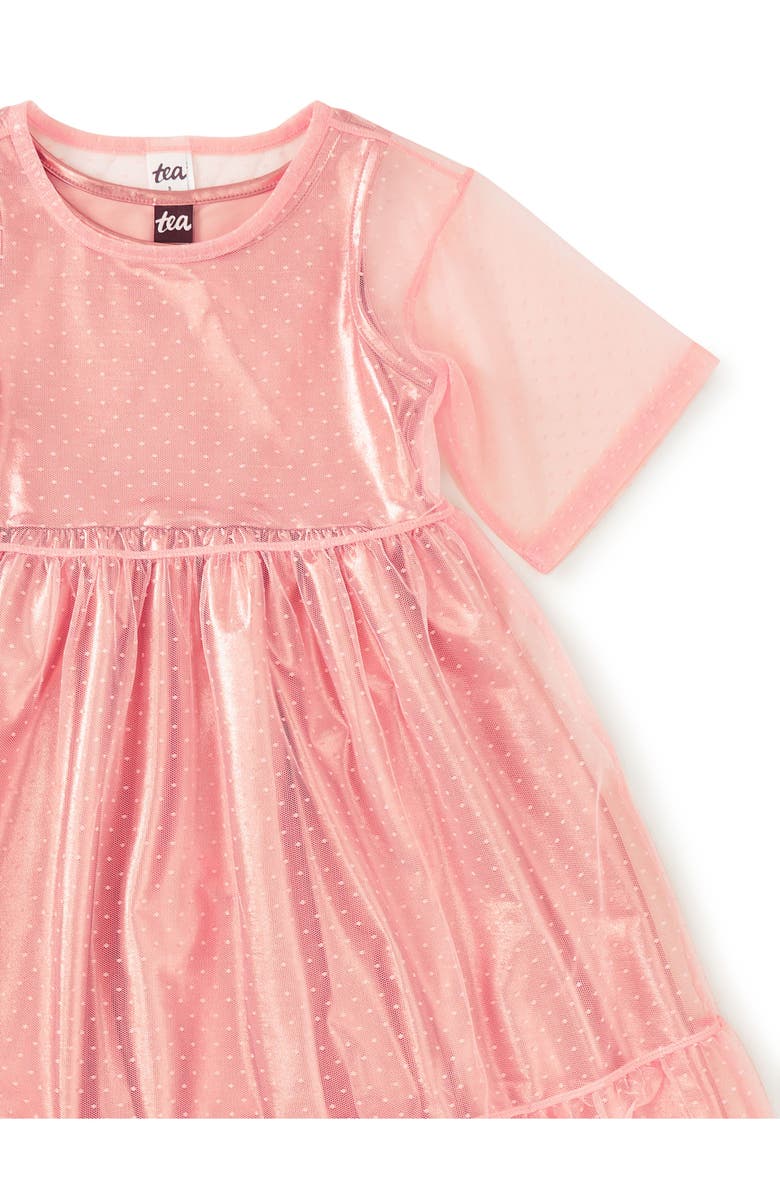 Tea Collection Layered Tulle & Foil Dress, Alternate, color, Cherry Blossom