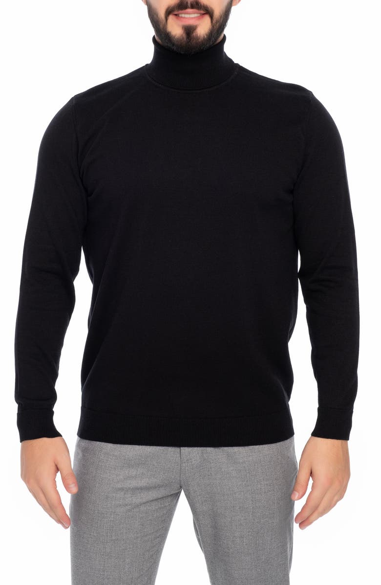 VELLAPAIS Portland Turtleneck Sweater, Main, color, Black