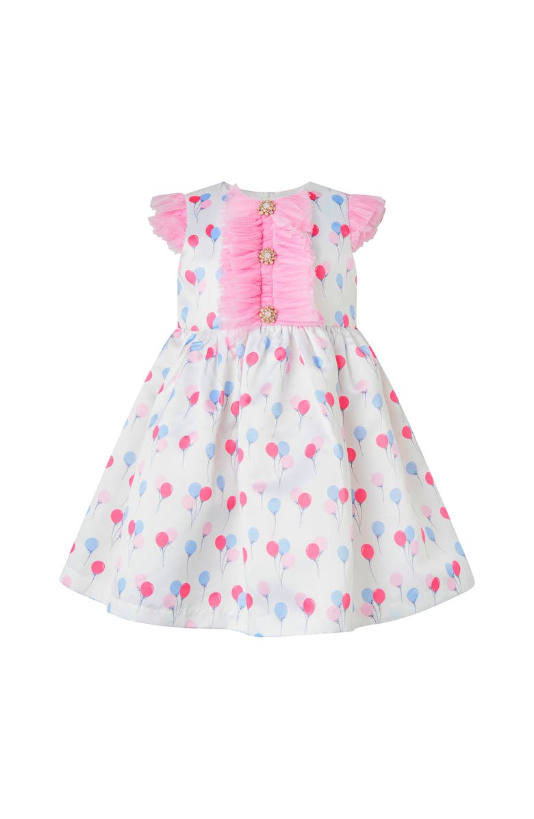 Rachel Riley Balloon Ruffle Front Dress, Main, color, Pink