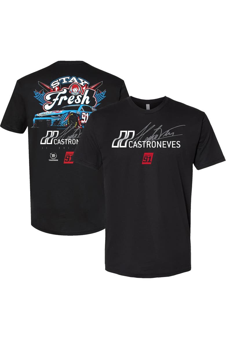Men's Trackhouse Racing Team Collection Black Helio Castroneves Wendy's Stay Fresh T-Shirt, Alternate, color, Black
