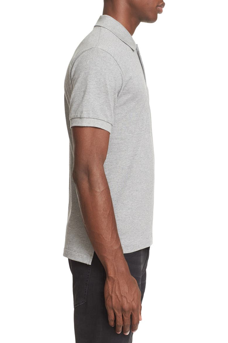 Piqué Polo with Heart Appliqué, Alternate, color, GREY