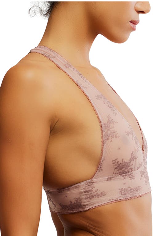 Free People Talk About It Floral Lace Soft Bra In Purple