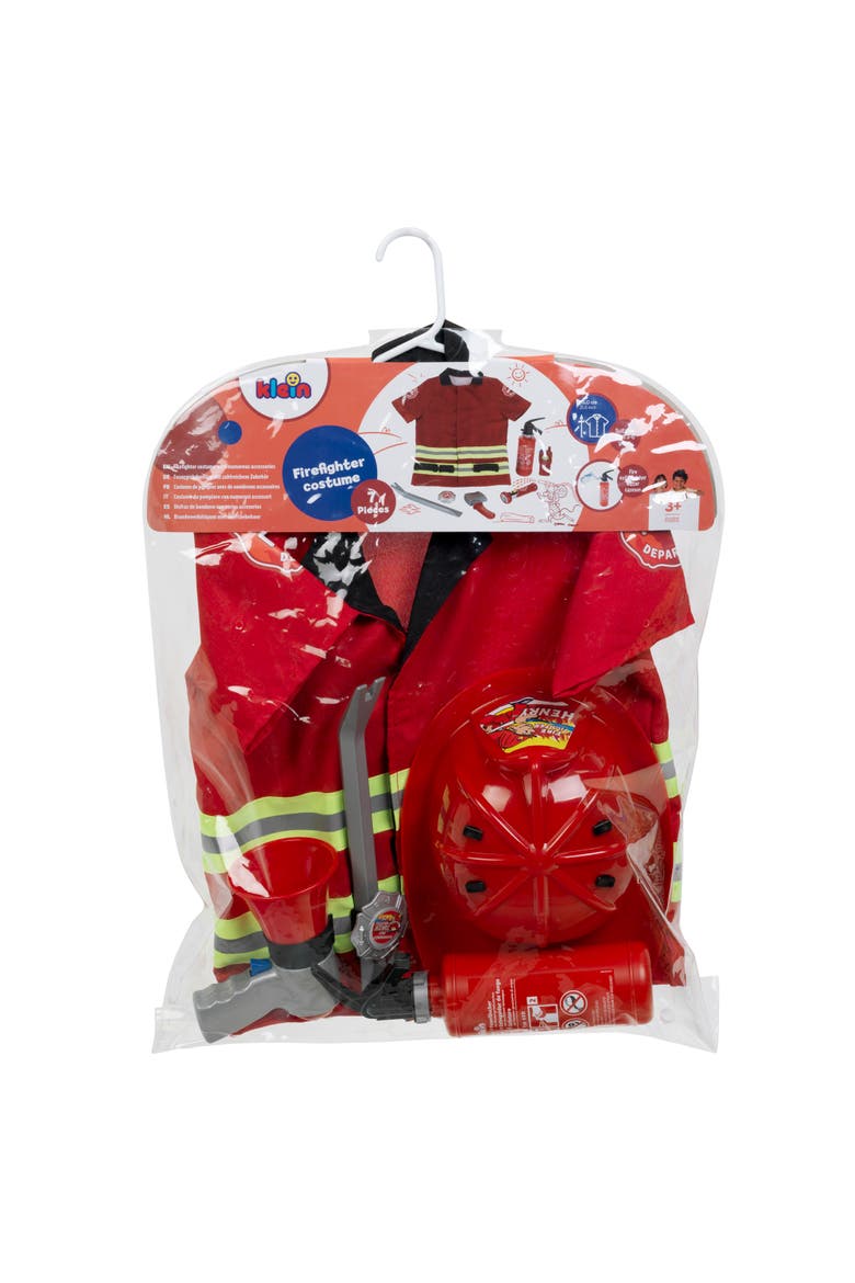 Pro Firefighter Costume Red & Yellow 5 Piece Set, Ages 3+, Alternate, color, Red