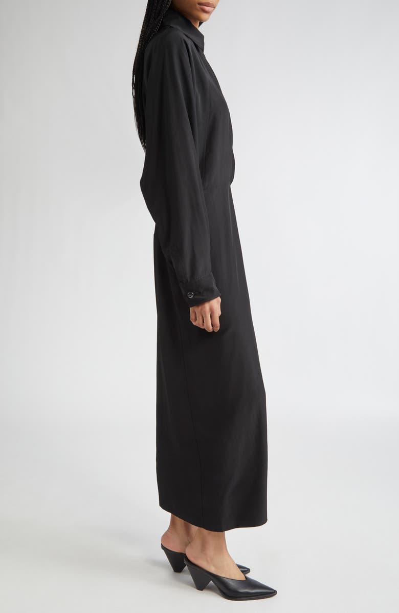 SPORTMAX Maranta Long Sleeve Maxi Shirtdress, Alternate, color, Black