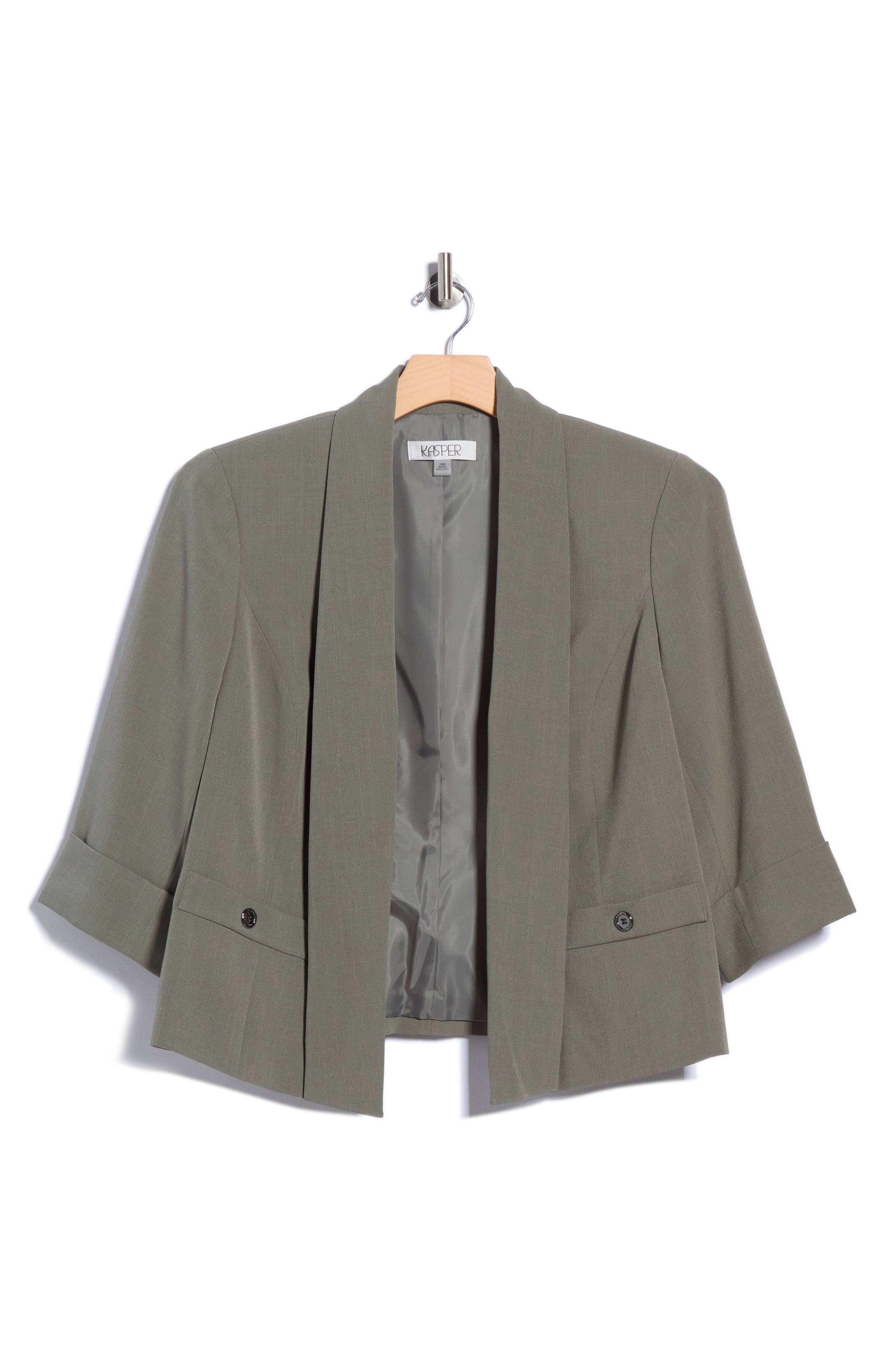 Shawl Collar Three-Quarter Sleeve Jacket