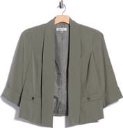 KASPER Shawl Collar Three-Quarter Sleeve Jacket