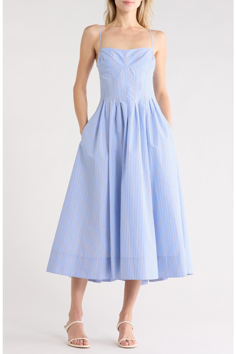 Kittiya Sweetheart Fit & Flare Dress, Main, color, HARBOR BLUE STRIPE