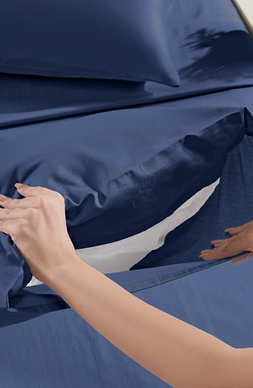 California Design Den Signature Comfort 100% Egyptian Cotton Soft Sateen Sheet Set In Blue