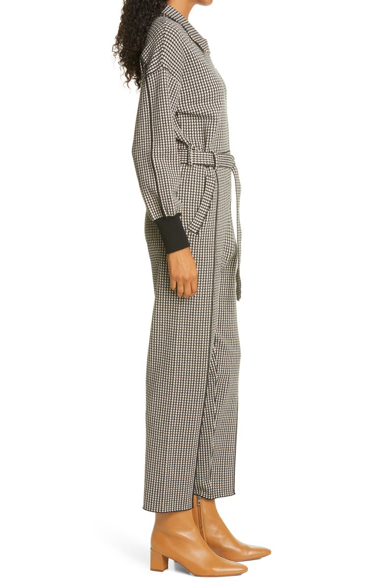 Simkhai Jonathan Simkhai Annabelle Houndstooth Check Long Sleeve Knit Jumpsuit, Alternate, color, 