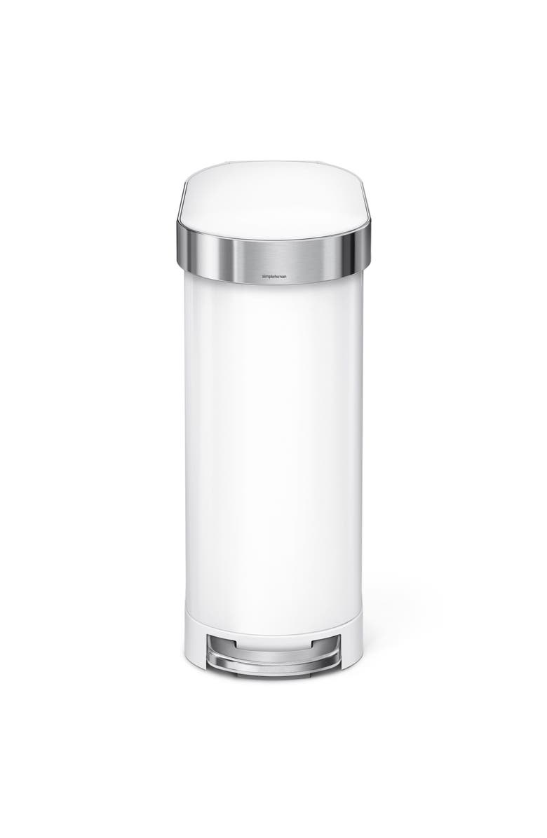 simplehuman 45L slim step can, Alternate, color, White