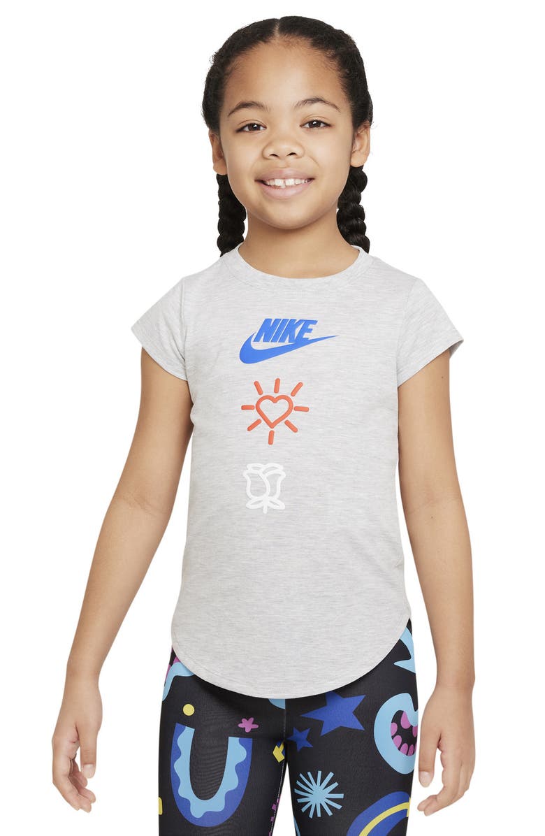 Nike Kids' Love Icon Stack Graphic T-Shirt, Alternate, color, Light Smoke Gray Heather