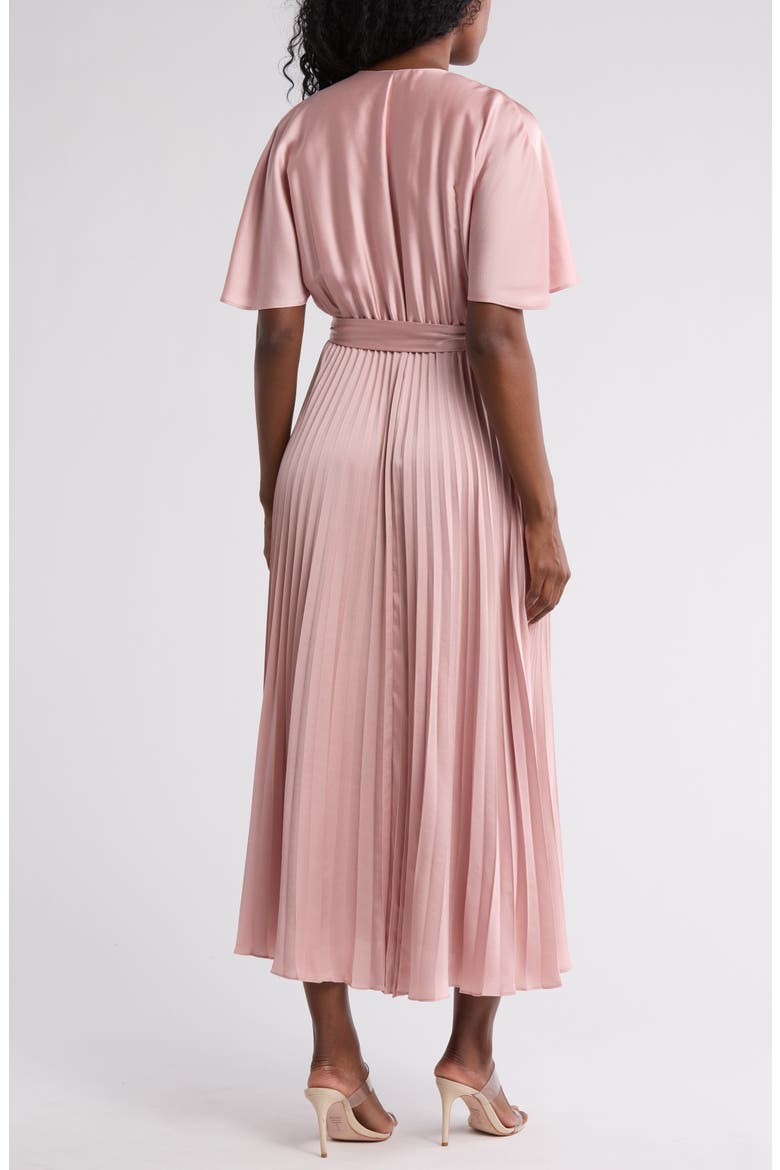 Pleated Midi Dress, Alternate, color, BLUSH