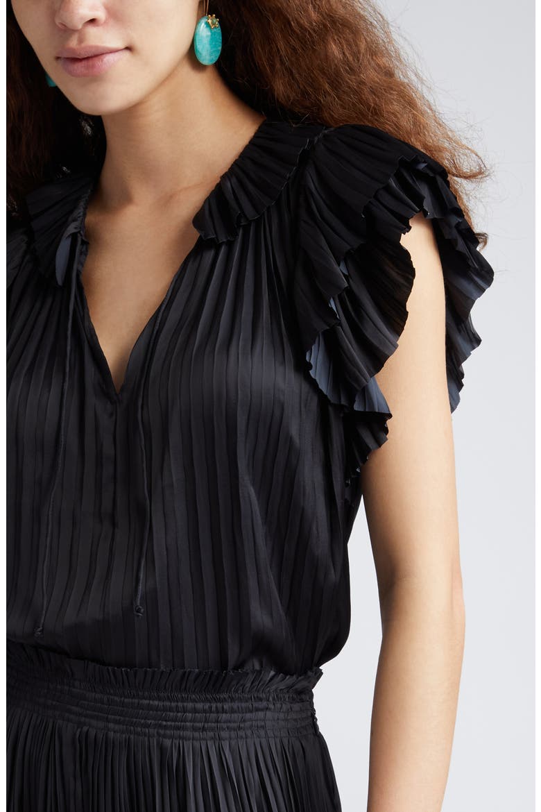 Elli Pleat Satin Stop, Alternate, color, NOIR