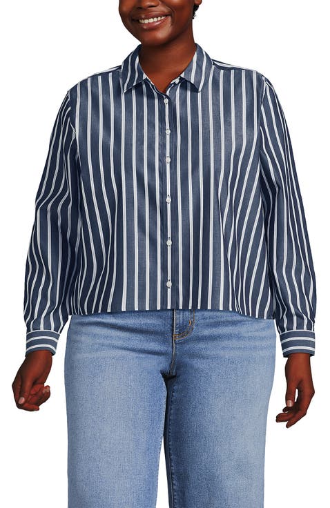 No Iron Boxy Cropped Shirt