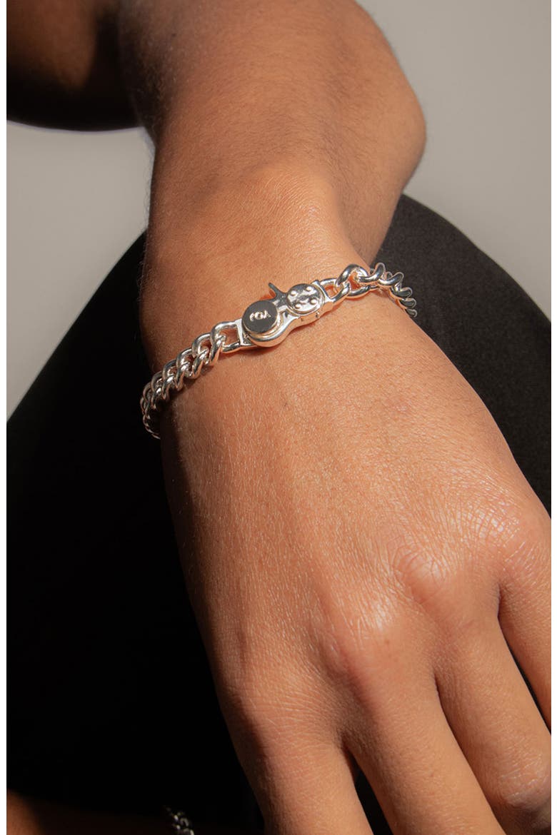Loop Curb Chain Bracelet in Silver, Alternate, color, Silver