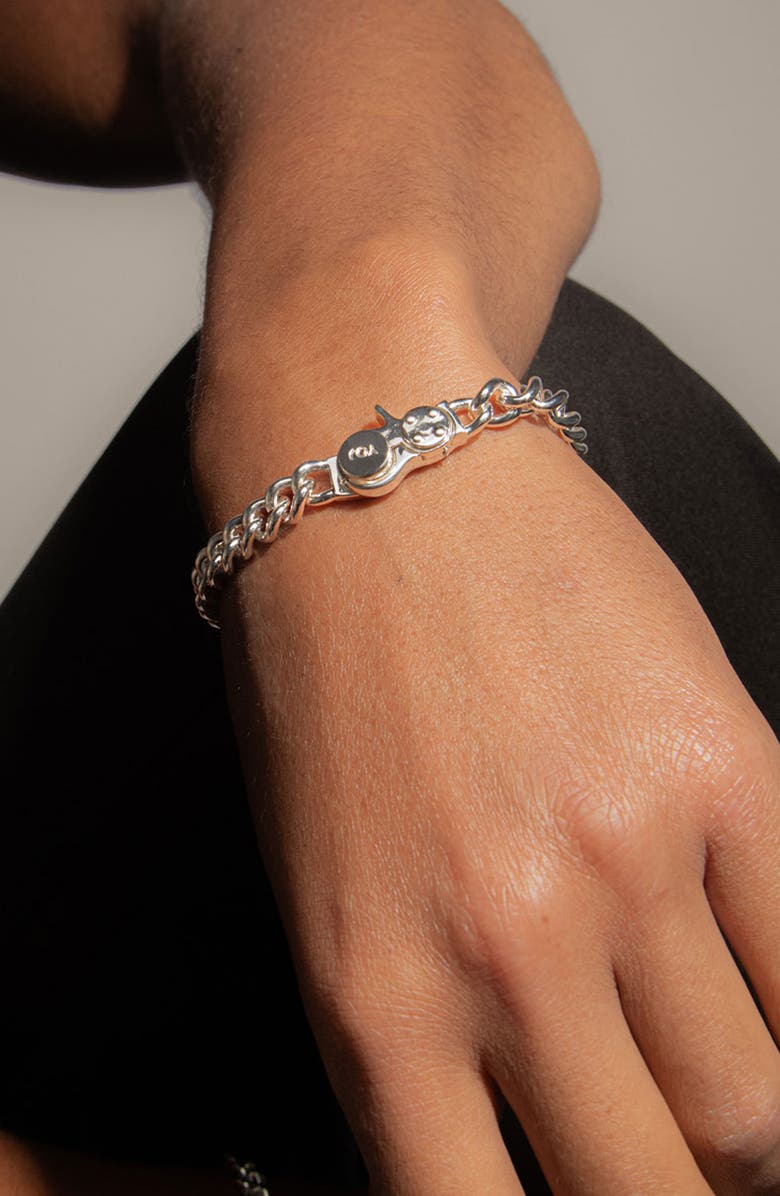 YOJ Loop Curb Chain Bracelet in Silver, Alternate, color, Silver