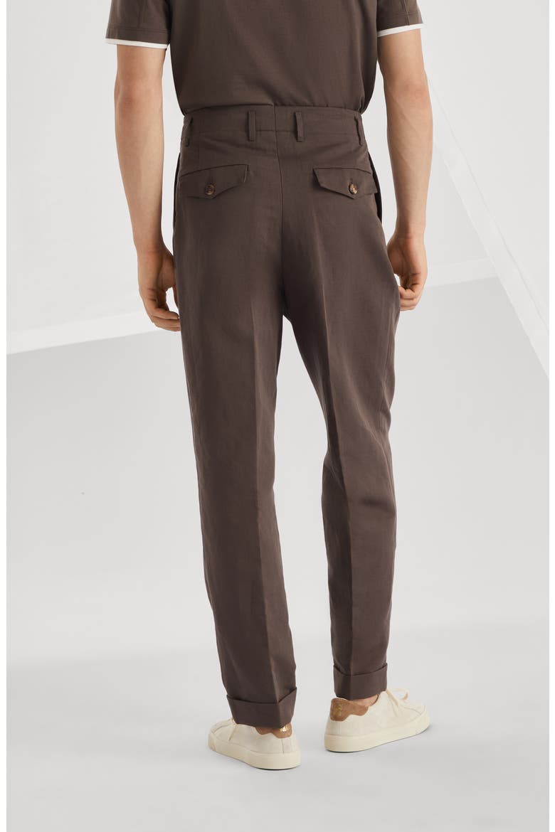 Gabardine trousers, Alternate, color, Coffee