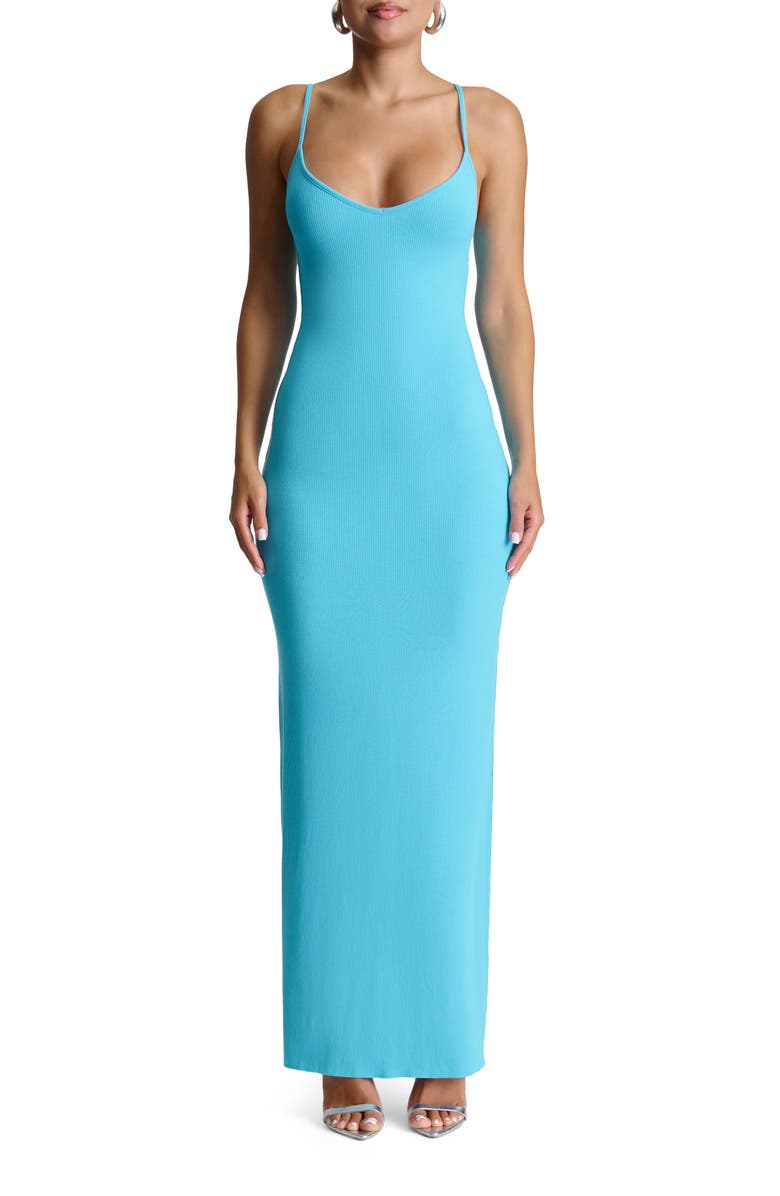 Naked Wardrobe Micro Rib Maxi Dress, Main, color,