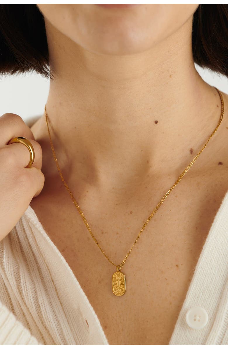 Katie Loxton 'Libra' Waterproof Gold Zodiac Necklace, Alternate, color, Gold