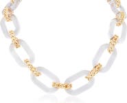 JARDIN Oval Lucite Chain Statement Necklace