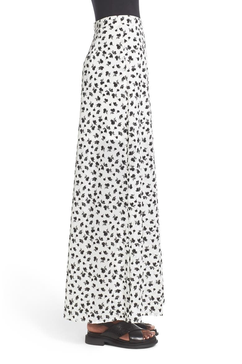 Floral Print Maxi Skirt, Alternate, color, WHITE DAISY