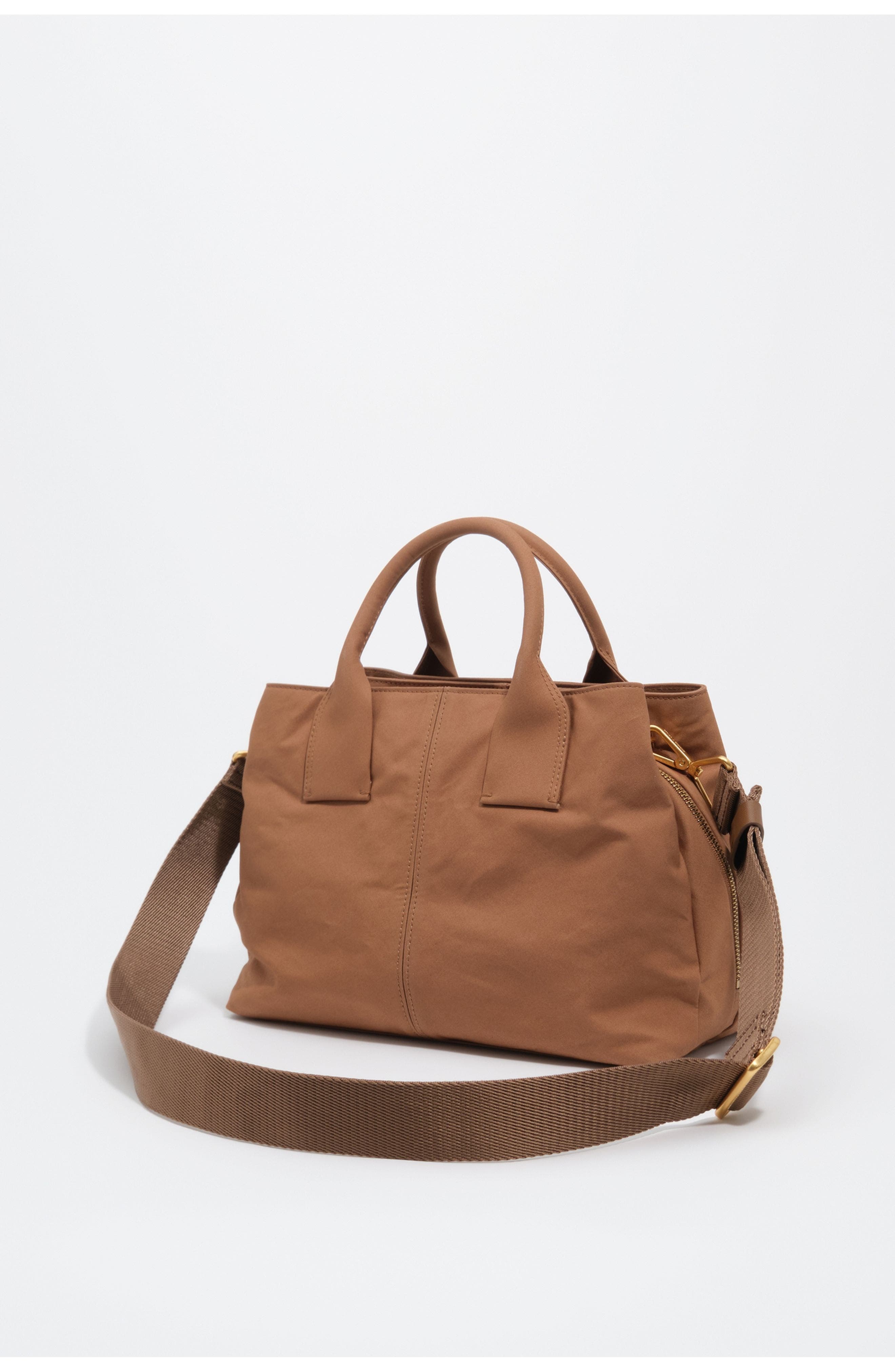 Large Cotton Pocket Handbag, Alternate, color, LIGHT BROWN