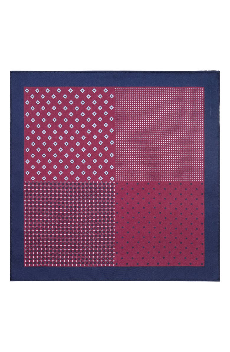 MANGO Silk Pocket Square, Alternate, color, Burgundy