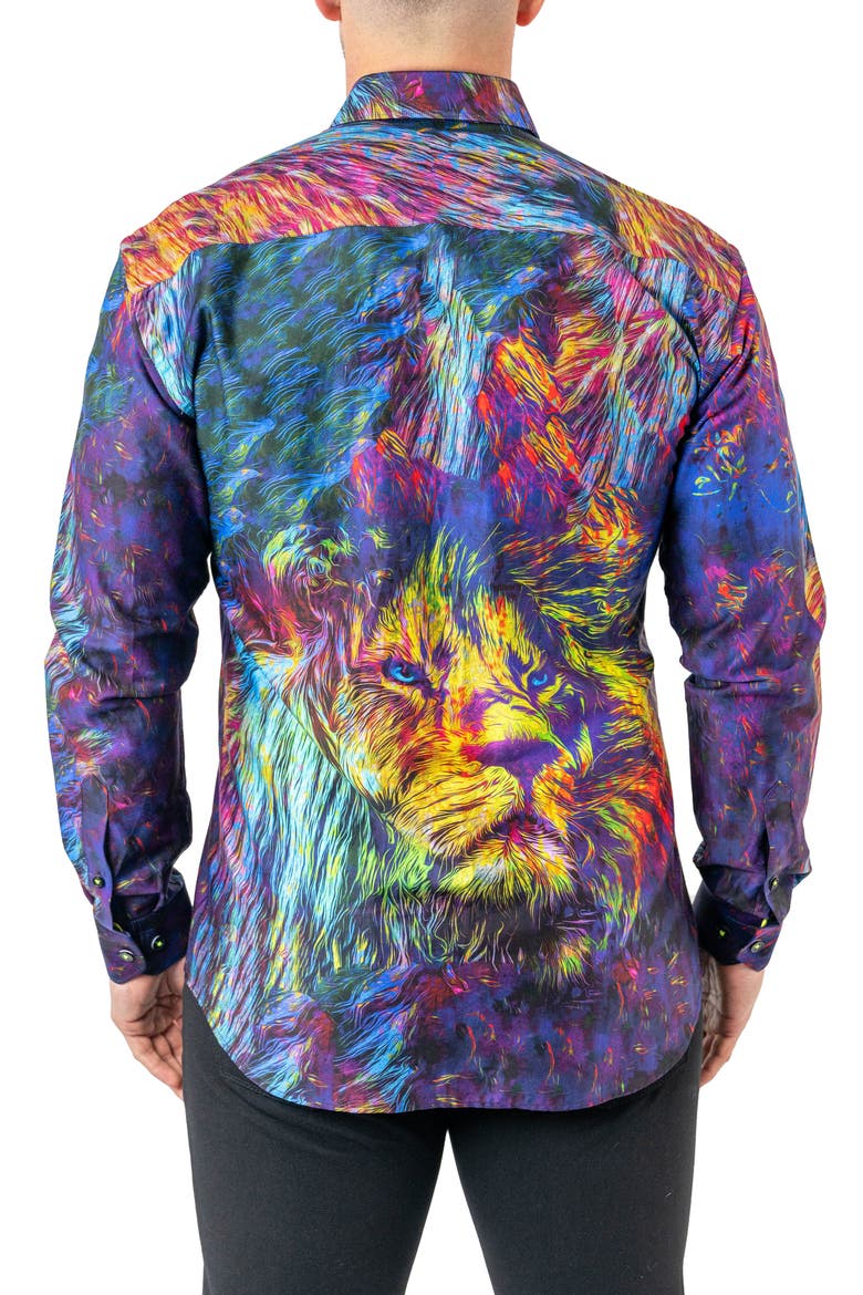 Fibonacci Liontrip 20 Multi Contemporary Fit Button-Up Shirt, Alternate, color, BLUE