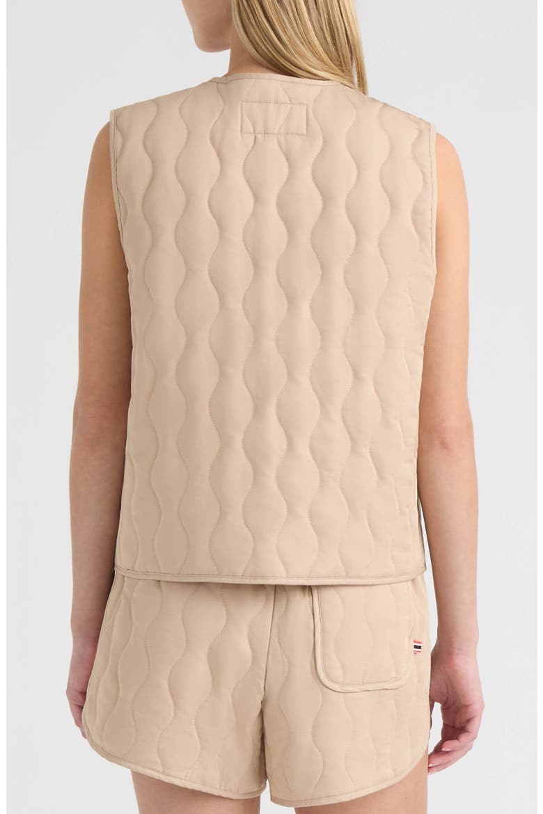 Quilted Button Down Vest, Alternate, color, CLAY