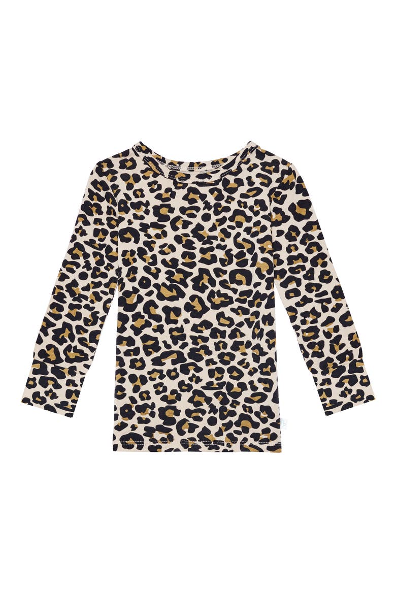Lana Leopard Long Sleeve Fitted Two-Piece Pajamas, Alternate, color, BEIGE/ KHAKI