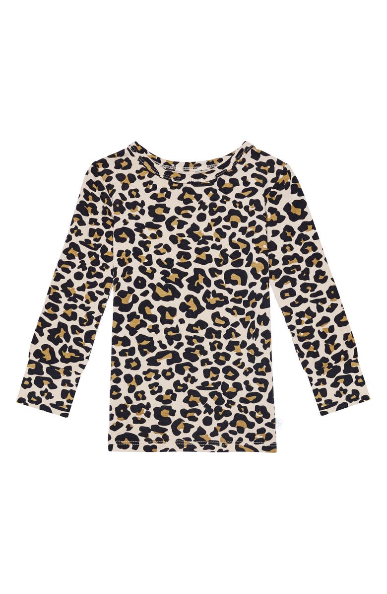 Posh Peanut Lana Leopard Long Sleeve Fitted Two-Piece Pajamas, Alternate, color,