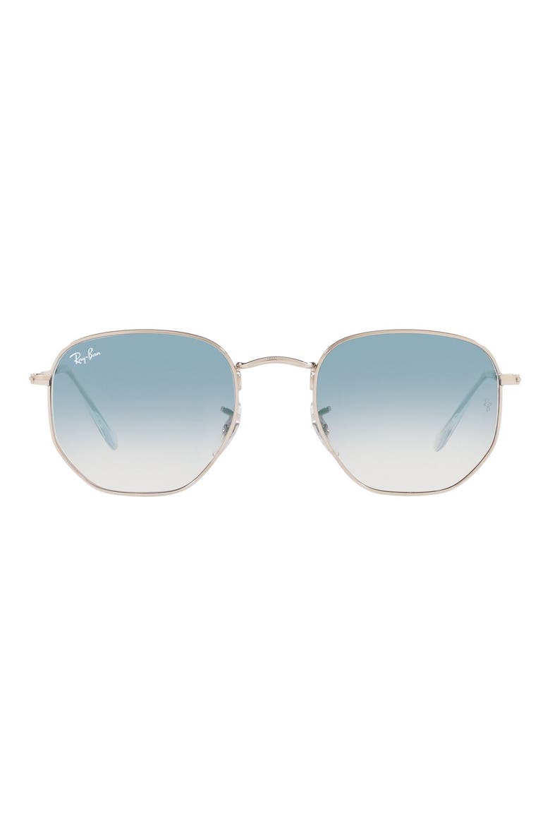 51mm Geometric Sunglasses, Main, color, SILVER/ BLUE GRADIENT