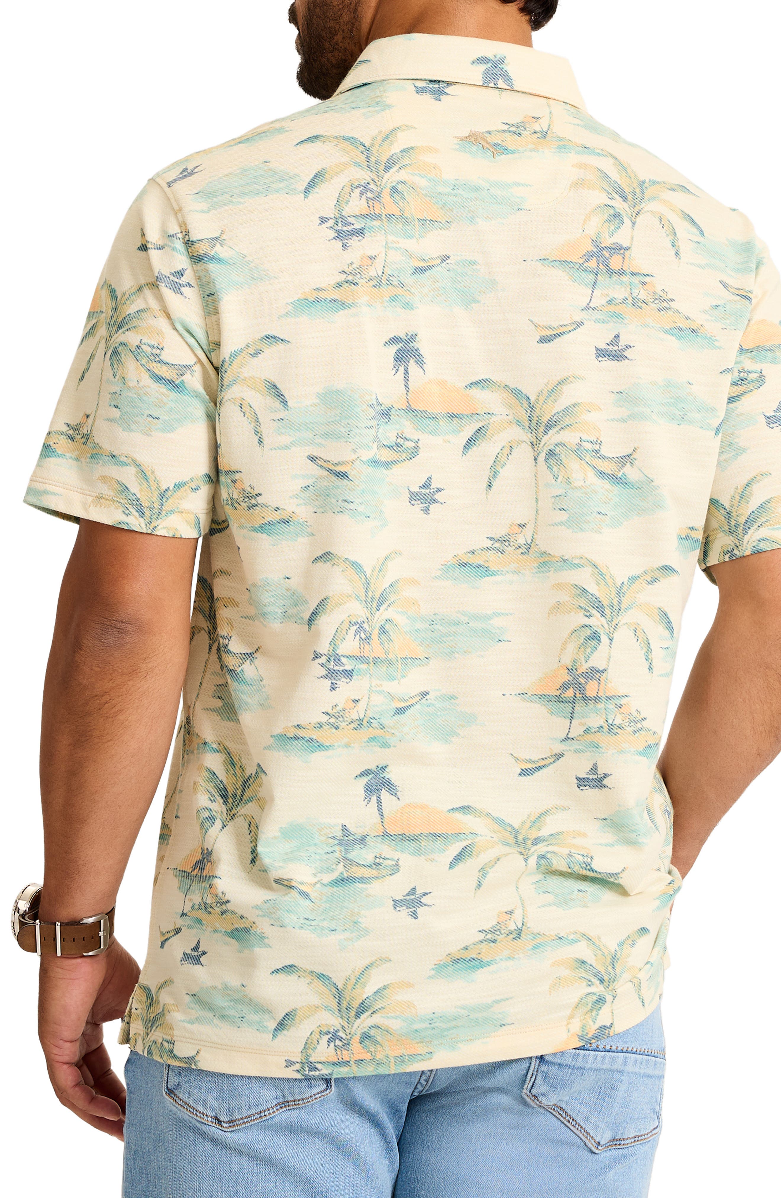 San Lucio Tides Mirage Tropical Print IslandZone Polo - image 2